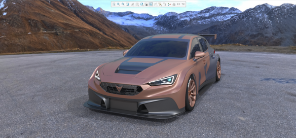 Car rendered in Creo.
