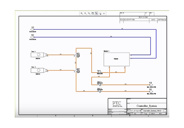2D schematic of harness assembly