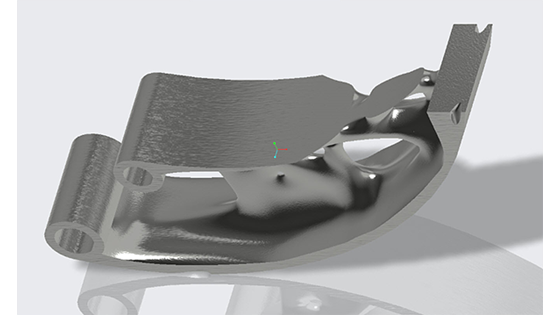 Rendered object after topology optimization