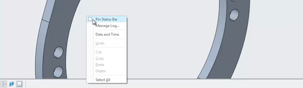 Pinning the status bar in full geometry mode
