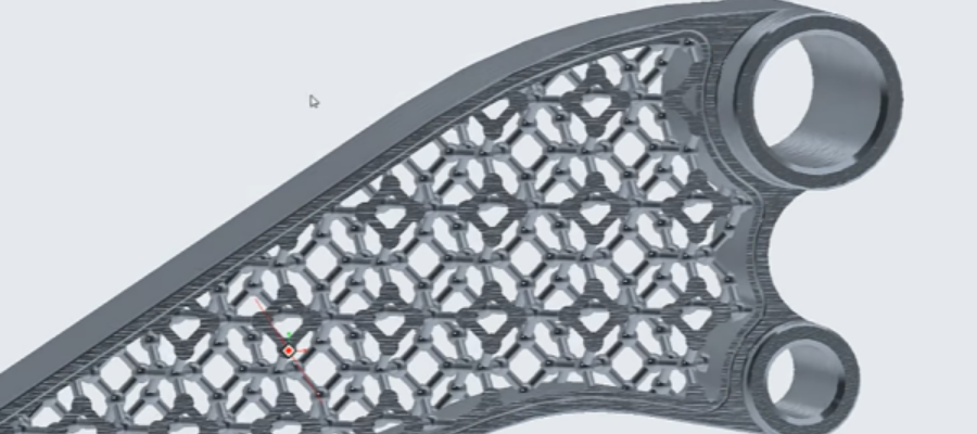 Lattices optimize strength while keeping a part lightweight.