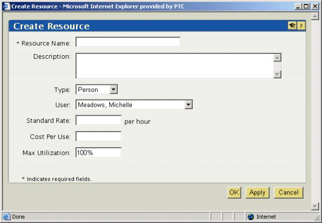 Resource Using Form Creating Resources