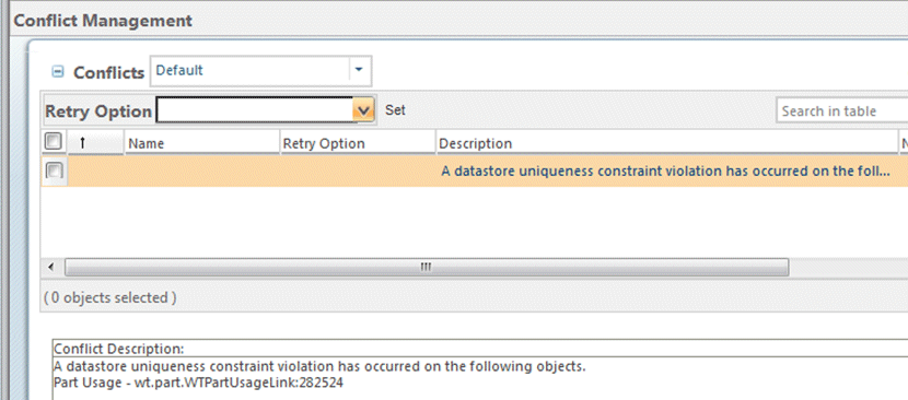 Sample error message