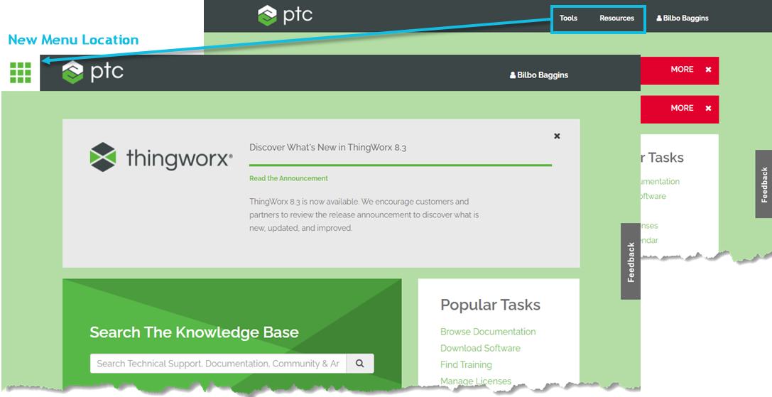 eSupport navigation changes