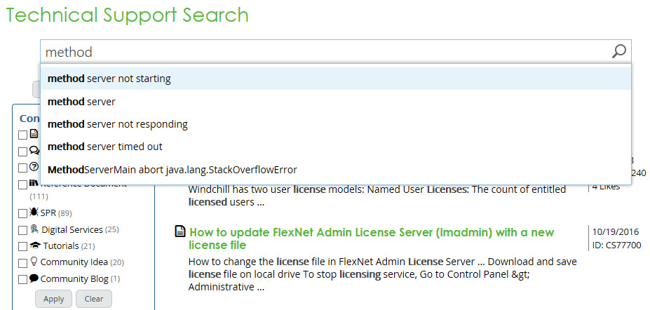 Type-ahead Suggestions