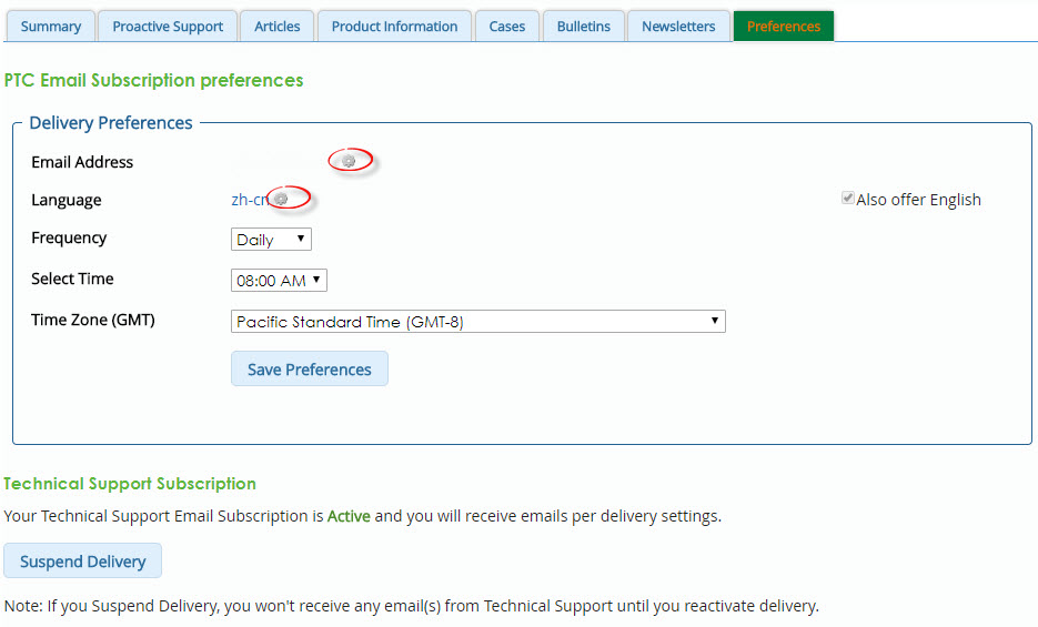 Delivery Preferences